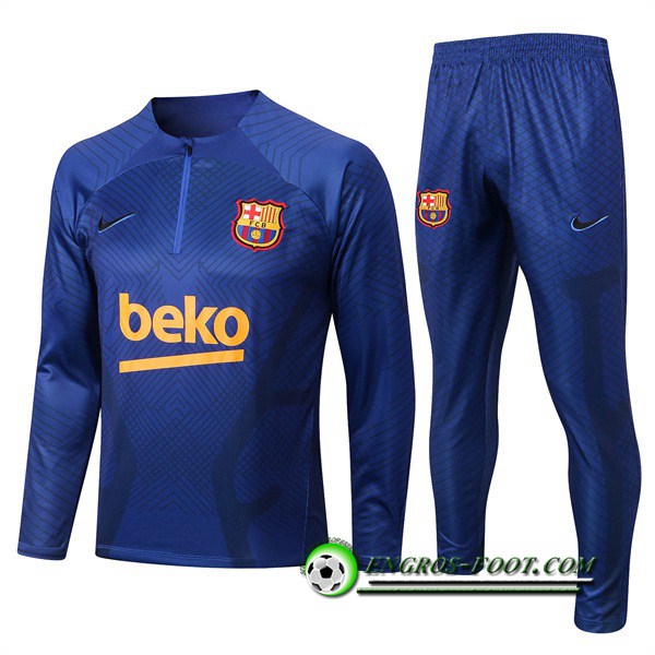 Ensemble Survetement de Foot FC Barcelone Bleu/Noir 2022/2023