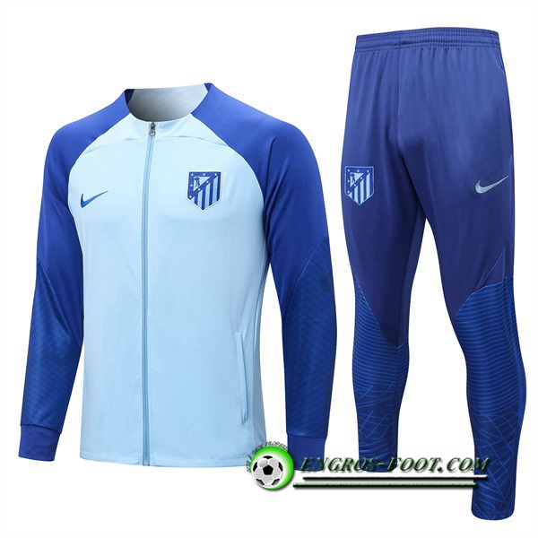 Ensemble Survetement de Foot - Veste Atletico Madrid Bleu Clair 2022/2023