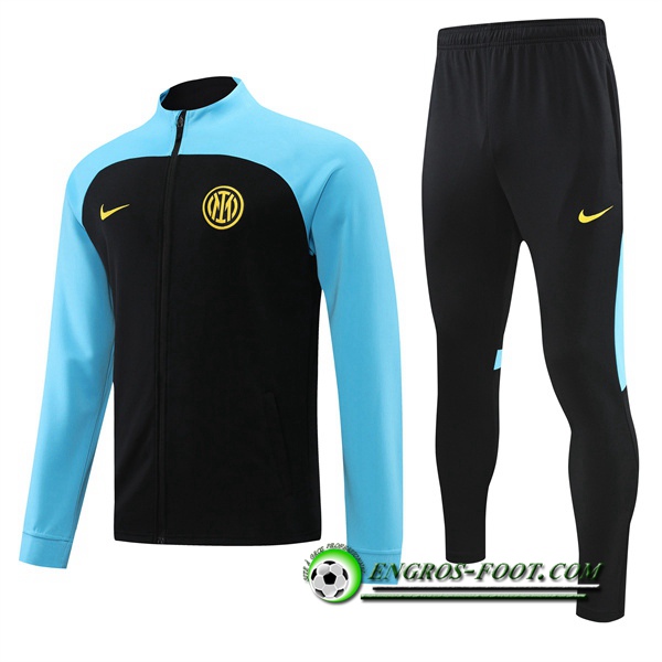 Ensemble Survetement de Foot - Veste Inter Milan Noir/Bleu 2022/2023