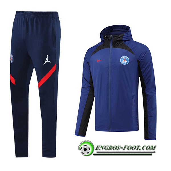 Ensemble Veste A Capuche Coupe-Vent PSG Noir/Bleu 2022/2023