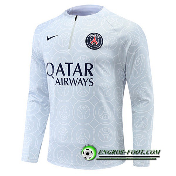 Sweatshirt Training PSG Blanc/Gris 2022/2023