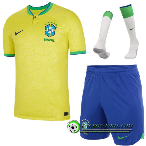 Ensemble Maillot Foot Bresil Domicile (Short + Chaussettes) 2022/2023