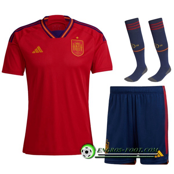 Ensemble Maillot Foot Espagne Domicile (Short + Chaussettes) 2022/2023