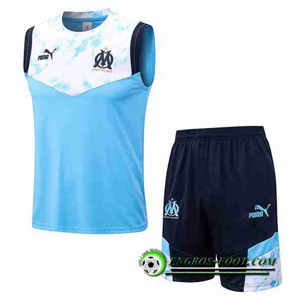 Ensemble Training Debardeur + Shorts Marseille Bleu Clair 2022/2023