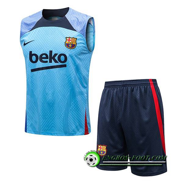 Ensemble Training Debardeur + Shorts FC Barcelone Bleu Clair 2022/2023