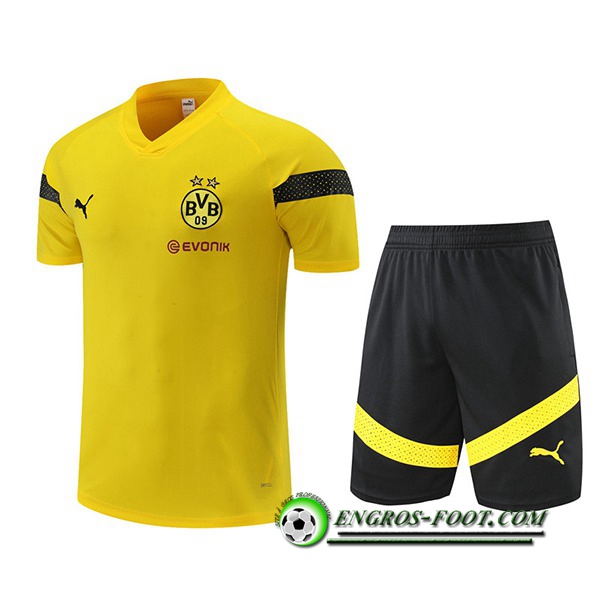 Ensemble Training T-Shirts + Shorts Dortmund BVB Jaune 2022/2023