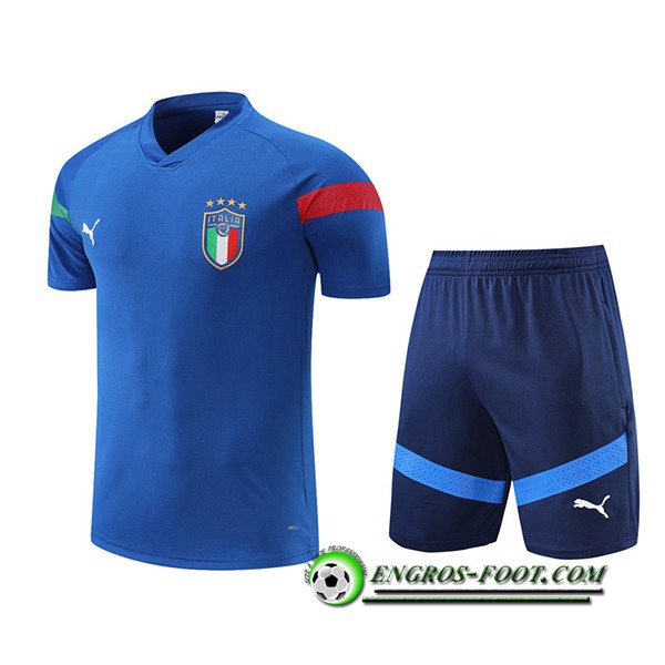 Ensemble Training T-Shirts + Shorts Italie Bleu 2022/2023