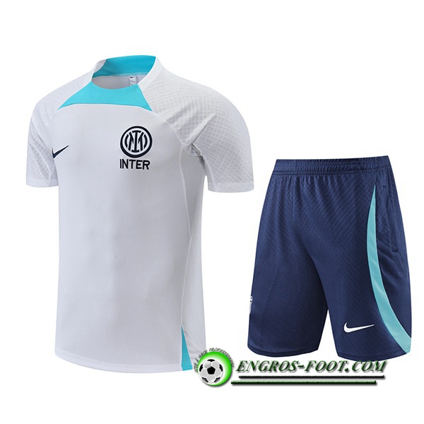 Ensemble Training T-Shirts + Shorts Inter Milan Blanc 2022/2023