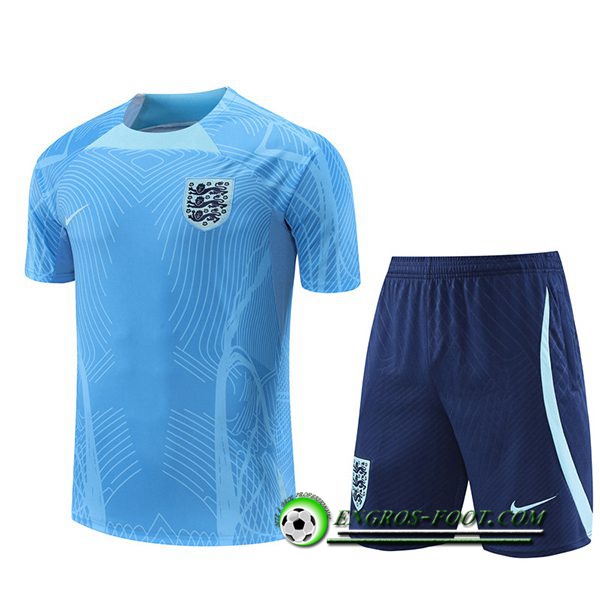 Ensemble Training T-Shirts + Shorts Angleterre Bleu Clair 2022/2023