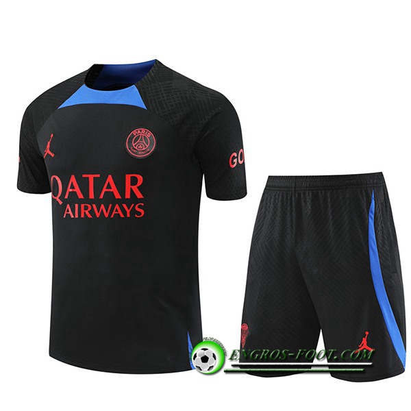 Ensemble Training T-Shirts + Shorts Jordan PSG Noir 2022/2023