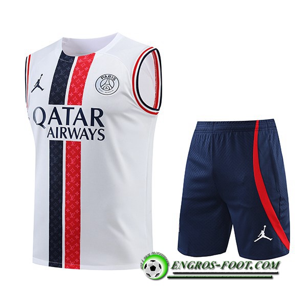 Ensemble Training Debardeur + Shorts Jordan PSG Blanc 2022/2023