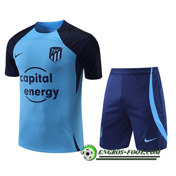 Ensemble Training T-Shirts + Shorts Atletico Madrid Bleu 2022/2023