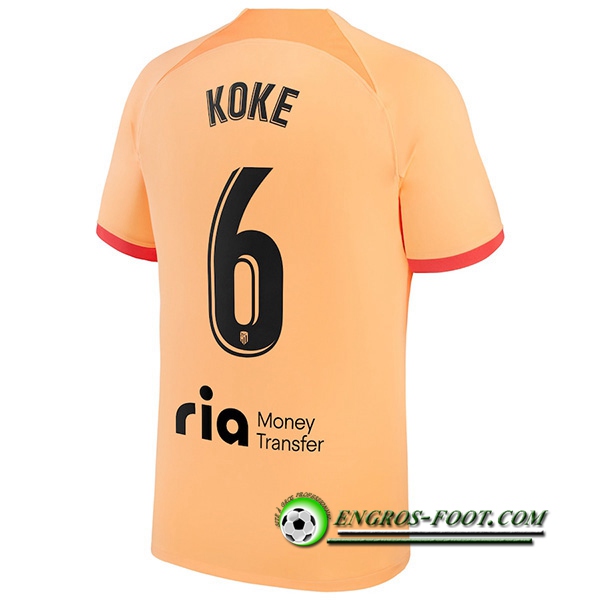 Maillot de Foot Atletico Madrid (KOKE #6) 2022/2023 Third