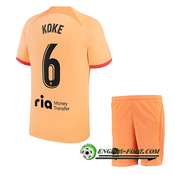 Maillot de Foot Atletico Madrid (KOKE #6) Enfants Third 2022/2023