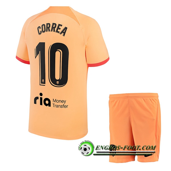 Maillot de Foot Atletico Madrid (CORREA #10) Enfants Third 2022/2023