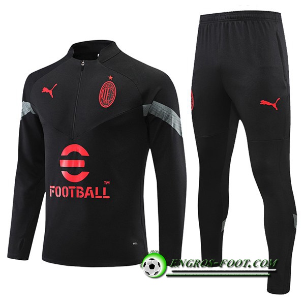 Ensemble Survetement de Foot Milan AC Noir 2022/2023