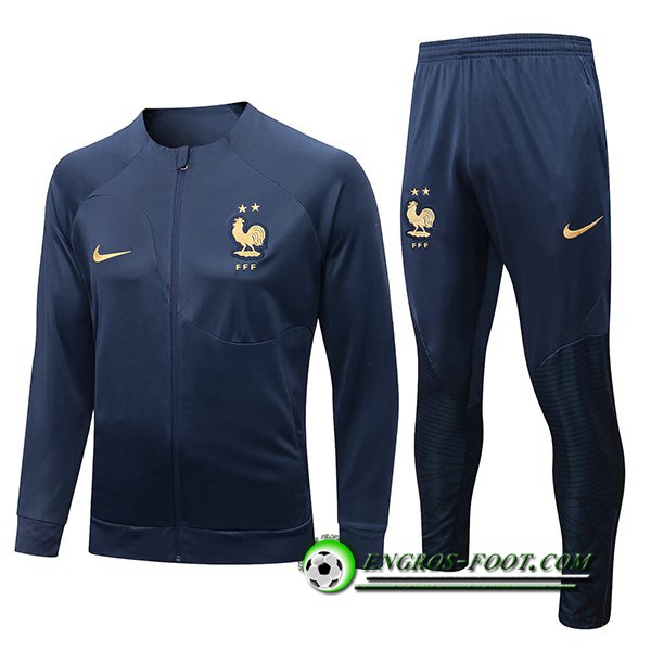 Ensemble Survetement de Foot - Veste France Bleu 2022/2023