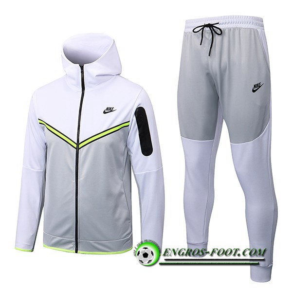 Ensemble Veste A Capuche Coupe-Vent NIKE Gris/Blanc 2022/2023