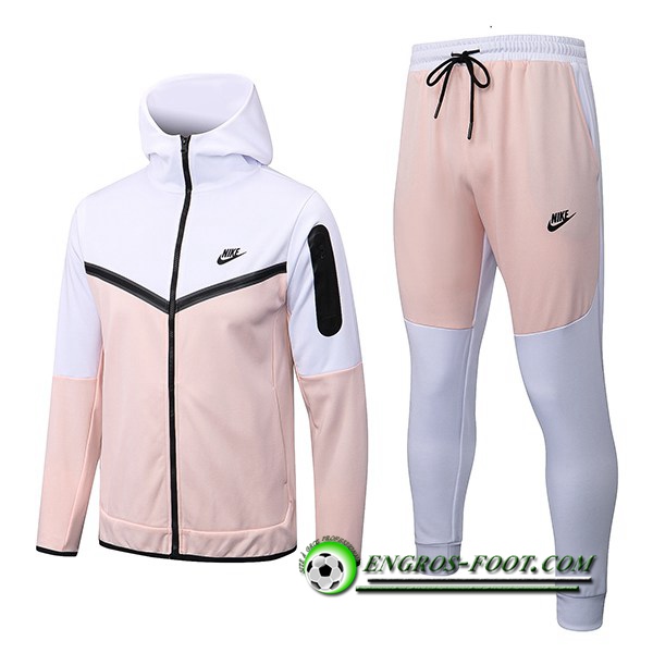 Ensemble Veste A Capuche Coupe-Vent NIKE Rose/Blanc 2022/2023