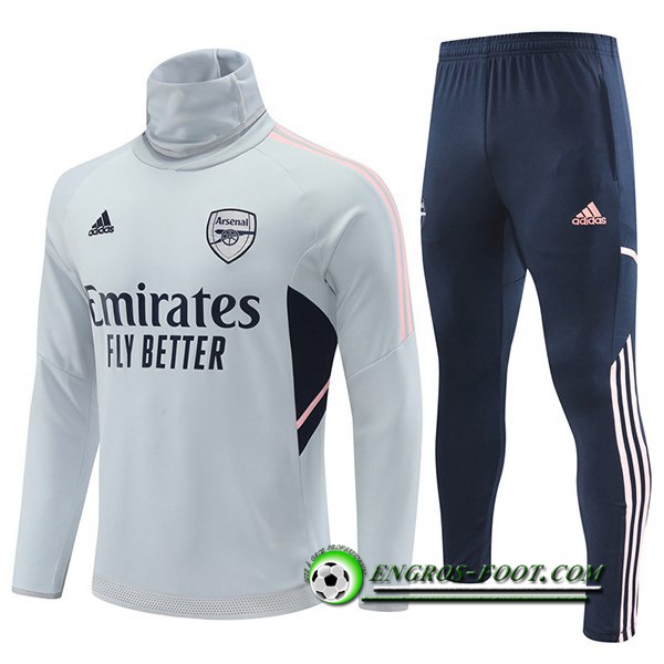 Ensemble Survetement de Foot Arsenal Gris Clair 2022/2023