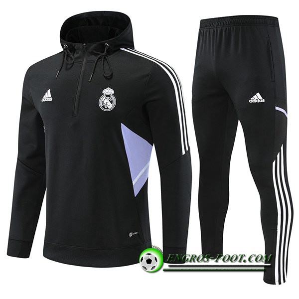 Ensemble Veste A Capuche Coupe-Vent Real Madrid Noir 2022/2023