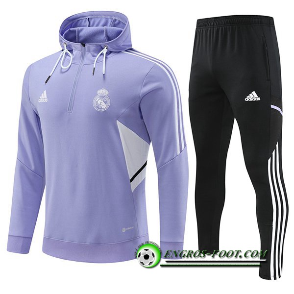 Ensemble Veste A Capuche Coupe-Vent Real Madrid Pourpre 2022/2023