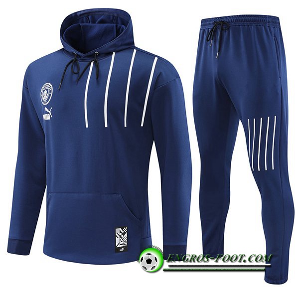 Ensemble Veste A Capuche Coupe-Vent Manchester City Bleu Marins 2022/2023