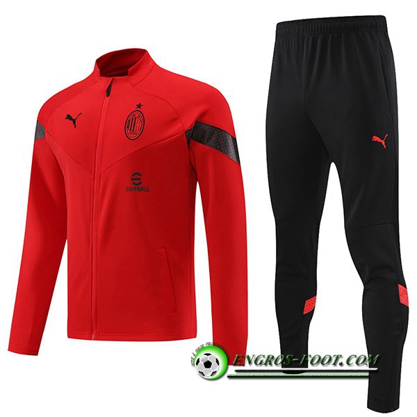 Ensemble Survetement de Foot - Veste Milan AC Rouge 2022/2023