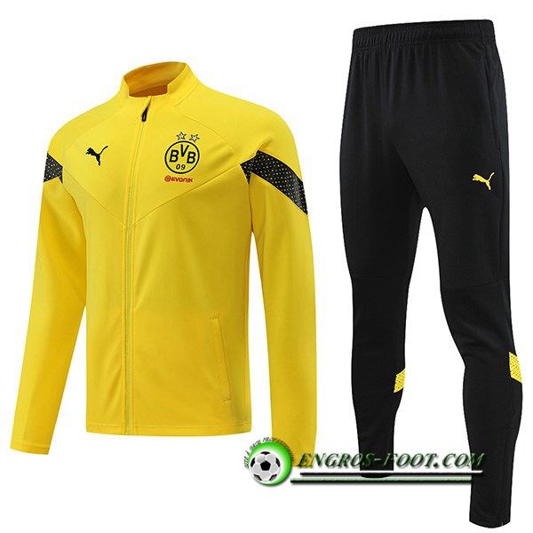 Ensemble Survetement de Foot - Veste Dortmund BVB Jaune 2022/2023