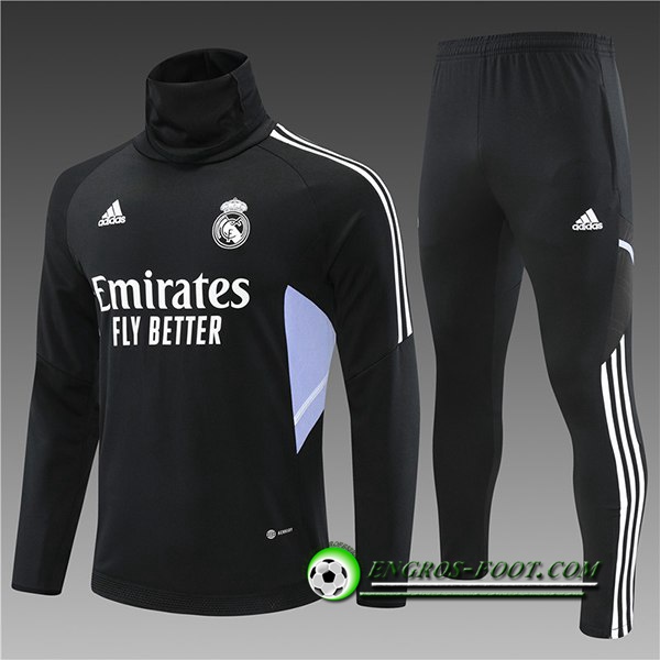 Ensemble Survetement de Foot Real Madrid Enfant Noir 2022/2023