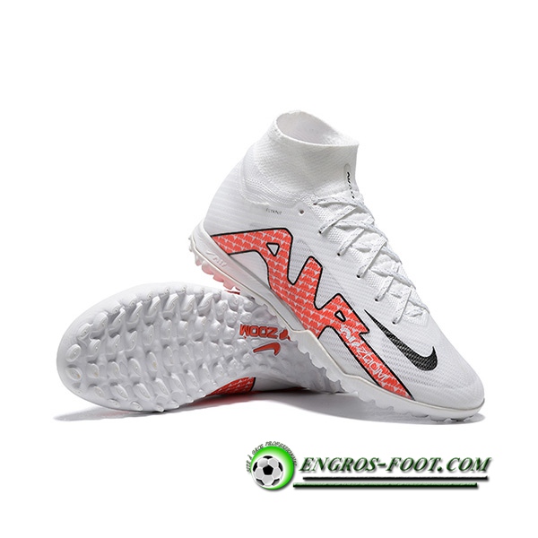 Nike Chaussures de Foot Superfly 8 Academy TF Blanc/Rouge