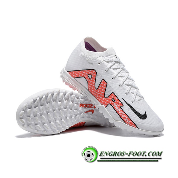 Nike Chaussures de Foot Vapor 15 Academy TF Blanc/Rouge