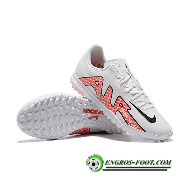 Nike Chaussures de Foot Air Zoom Mercurial Vapor- XV Academy TF Blanc/Rouge