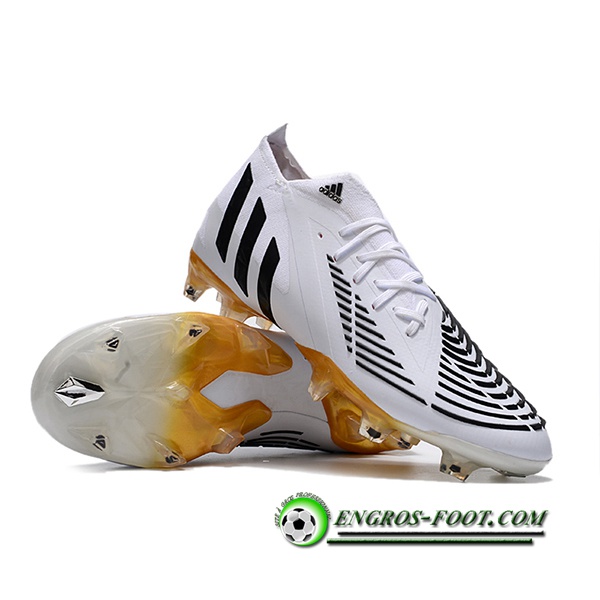 Adidas Chaussures de Foot Predator Edge Geometric.1 FG Blanc/Noir