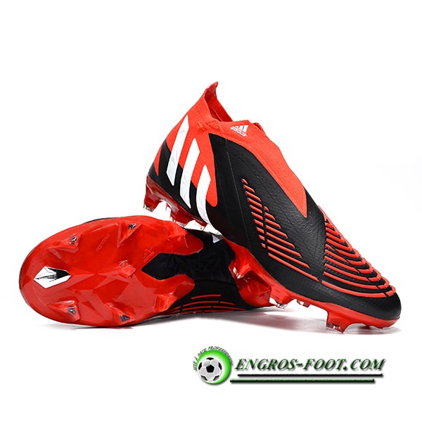 Adidas Chaussures de Foot Predator Edge Geometric+ FG Rouge/Noir