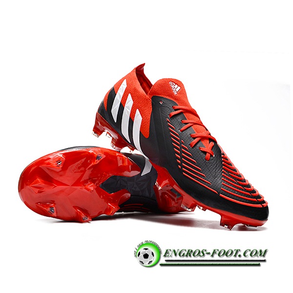 Adidas Chaussures de Foot Predator Edge Geometric.1 FG Rouge/Noir