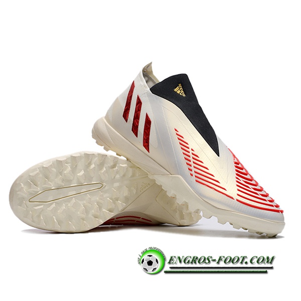 Adidas Chaussures de Foot Predator Edge1 TF Doré/Rouge