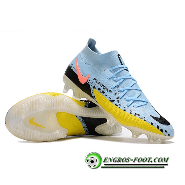 Nike Chaussures de Foot Phantom GT2 Dynamic Fit Elite FG Bleu Clair