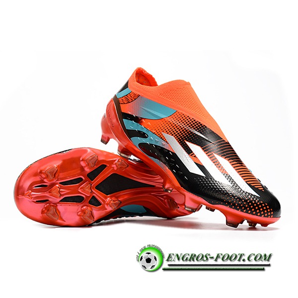 Adidas Chaussures de Foot X Speedportal .1 2022 World Cup Boots FG Noir/Orange