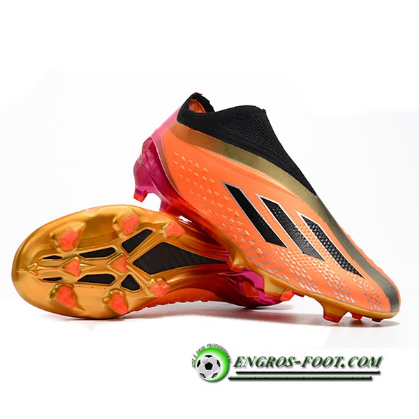 Adidas Chaussures de Foot X Speedportal .1 2022 World Cup Boots FG Orange/Noir