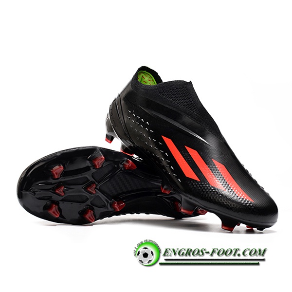 Adidas Chaussures de Foot X Speedportal .1 2022 World Cup Boots FG Noir/Rouge