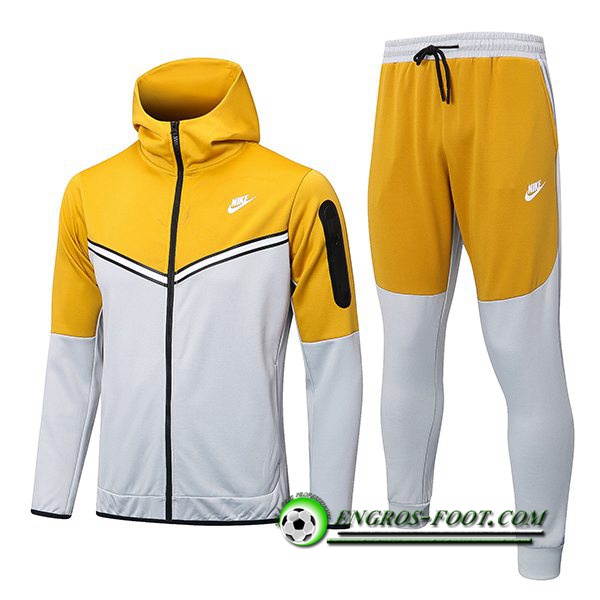 Ensemble Veste A Capuche Coupe-Vent Nike Gris/Jaune 2022/2023