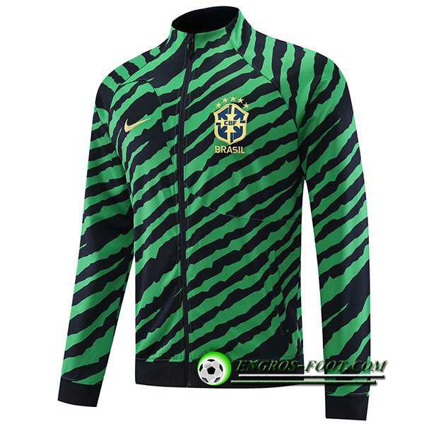 Veste Foot Bresil Vert/Noir 2022/2023