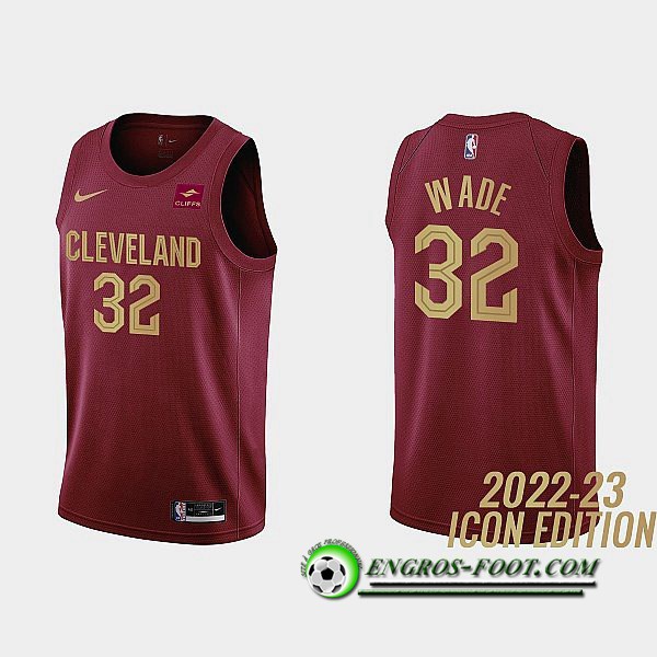 Maillot Cleveland Cavaliers (WADE #32) 2022/23 Rouge Foncé