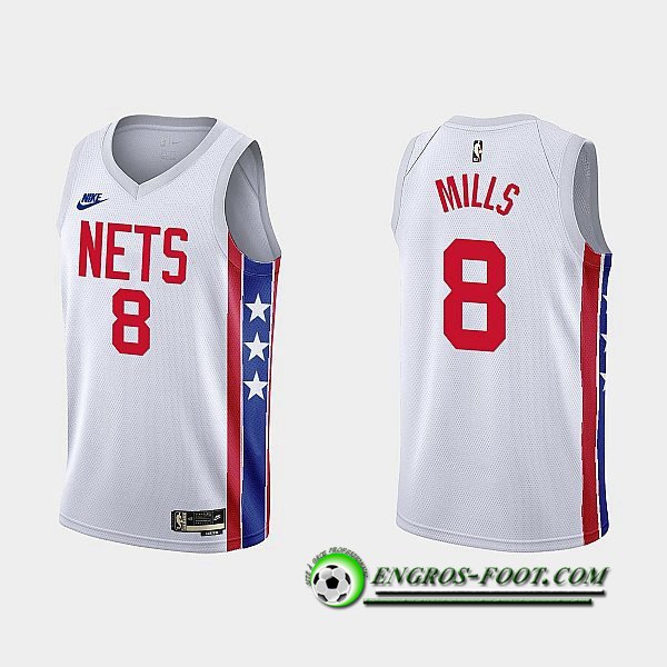 Maillot Brooklyn Nets (MILLS #8) 2022/23 Blanc