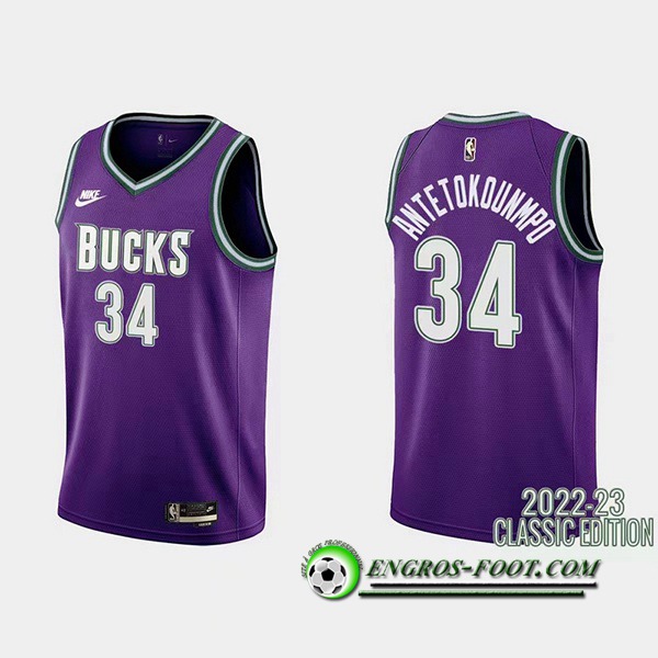 Maillot Brooklyn Nets (ANTETOKOUNMPO #34) 2022/23 Pourpre