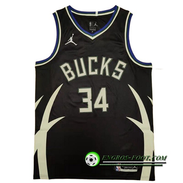 Maillot Milwaukee Bucks (ANTETOKOUNMPO #34) 2022/23 Noir