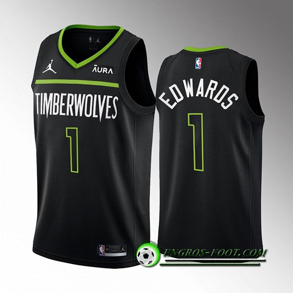 Maillot Minnesota Timberwolves (EDWARDS #1) 2022/23 Noir