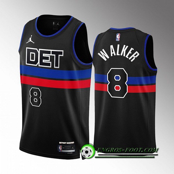 Maillot Detroit Pistons (WALKER #8) 2022/23 Noir