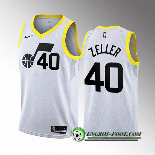 Maillot Utah Jazz (ZELLER #40) 2022/23 Blanc